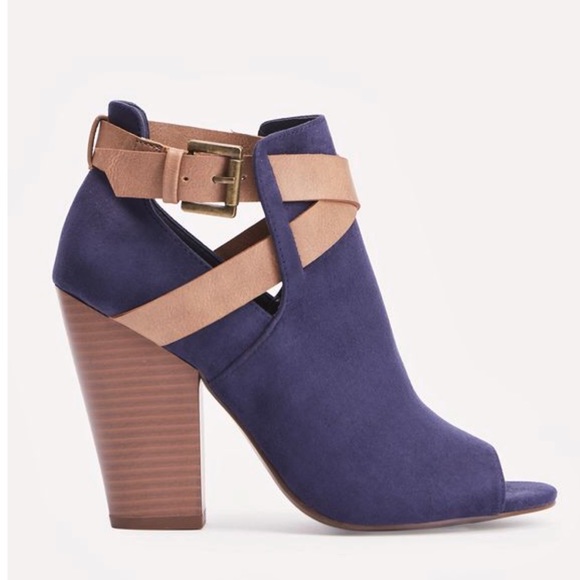 JustFab Shoes - JustFab Blue Open Toe Suede Heels!